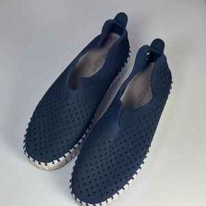 Ilse Jacobsen (40) Navy Perforated Slip-On Shoes